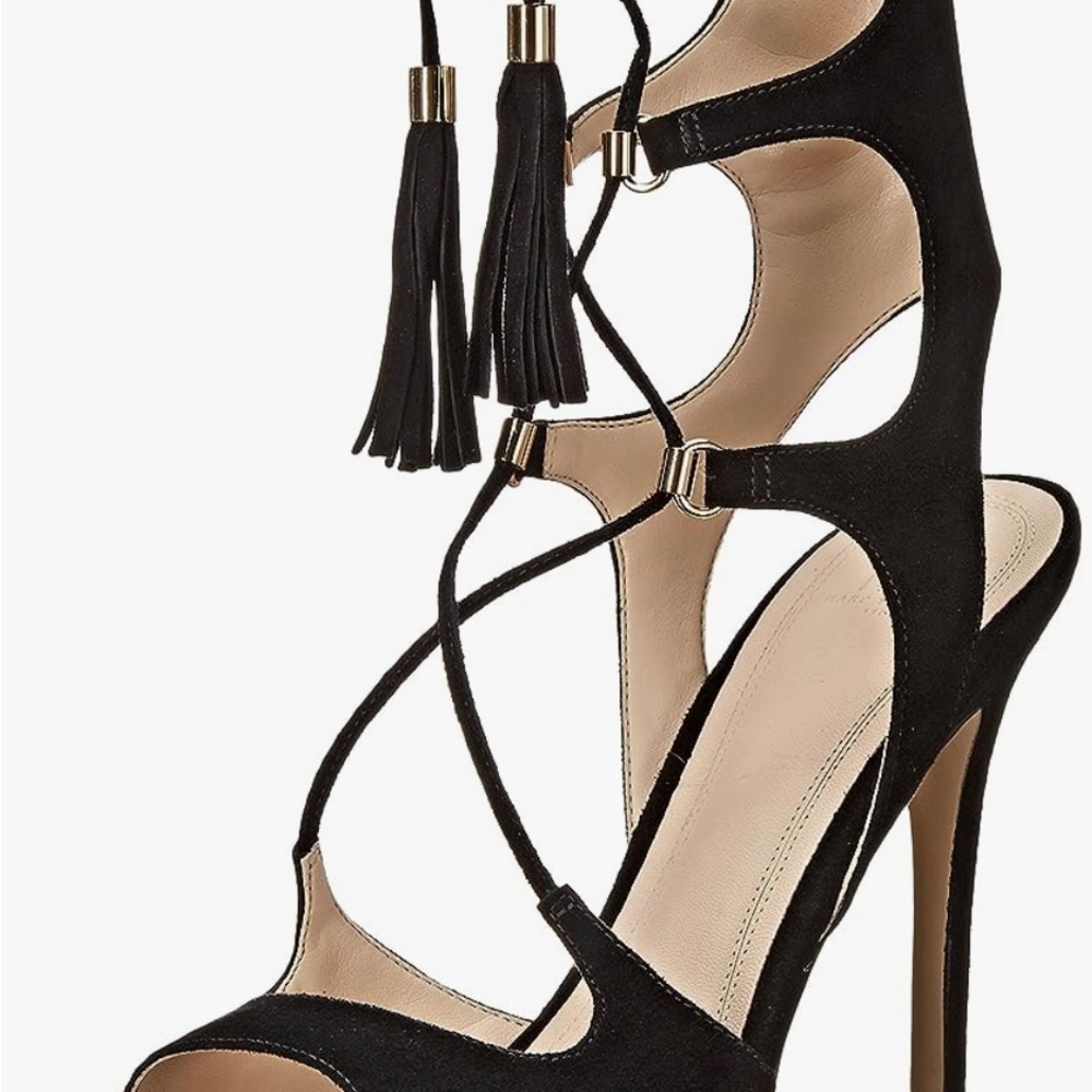 Marc Fisher Larsa Gladiator black suede shoes . Heels 4 inches